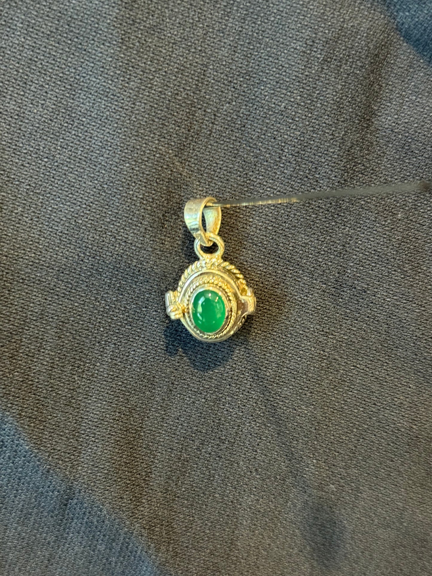 Sterling Silver Green Opal Poison Pendant