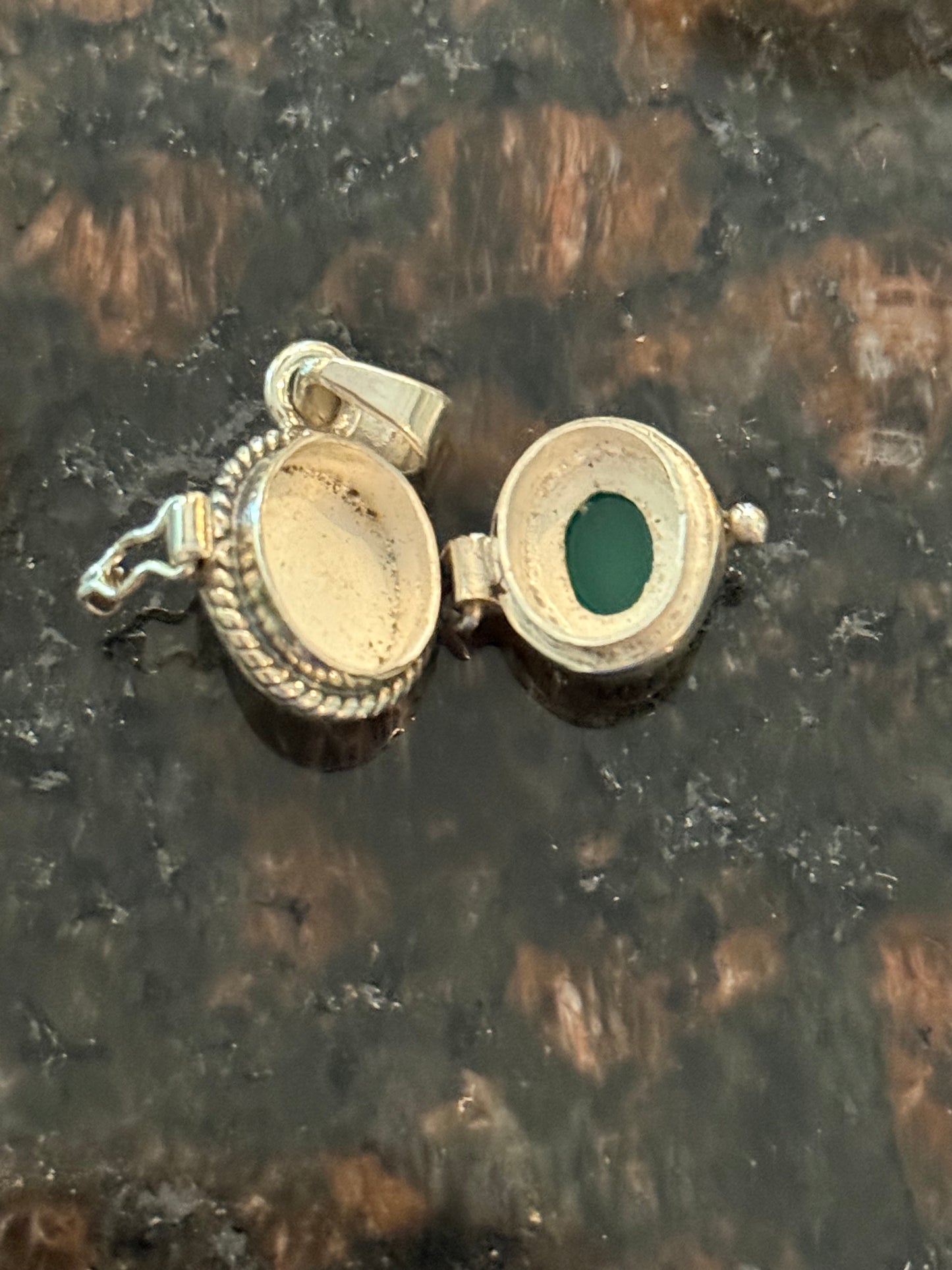 Sterling Silver Green Opal Poison Pendant