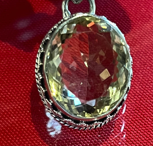 Sterling Silver Yellow Citrine Pendant