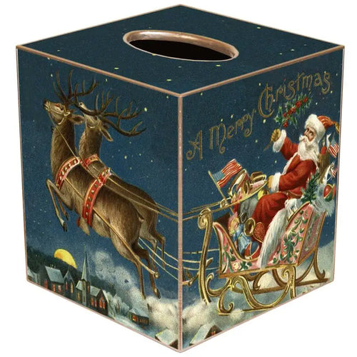 Marye-Kelley Santa and Reindeer Tissue Box Cover