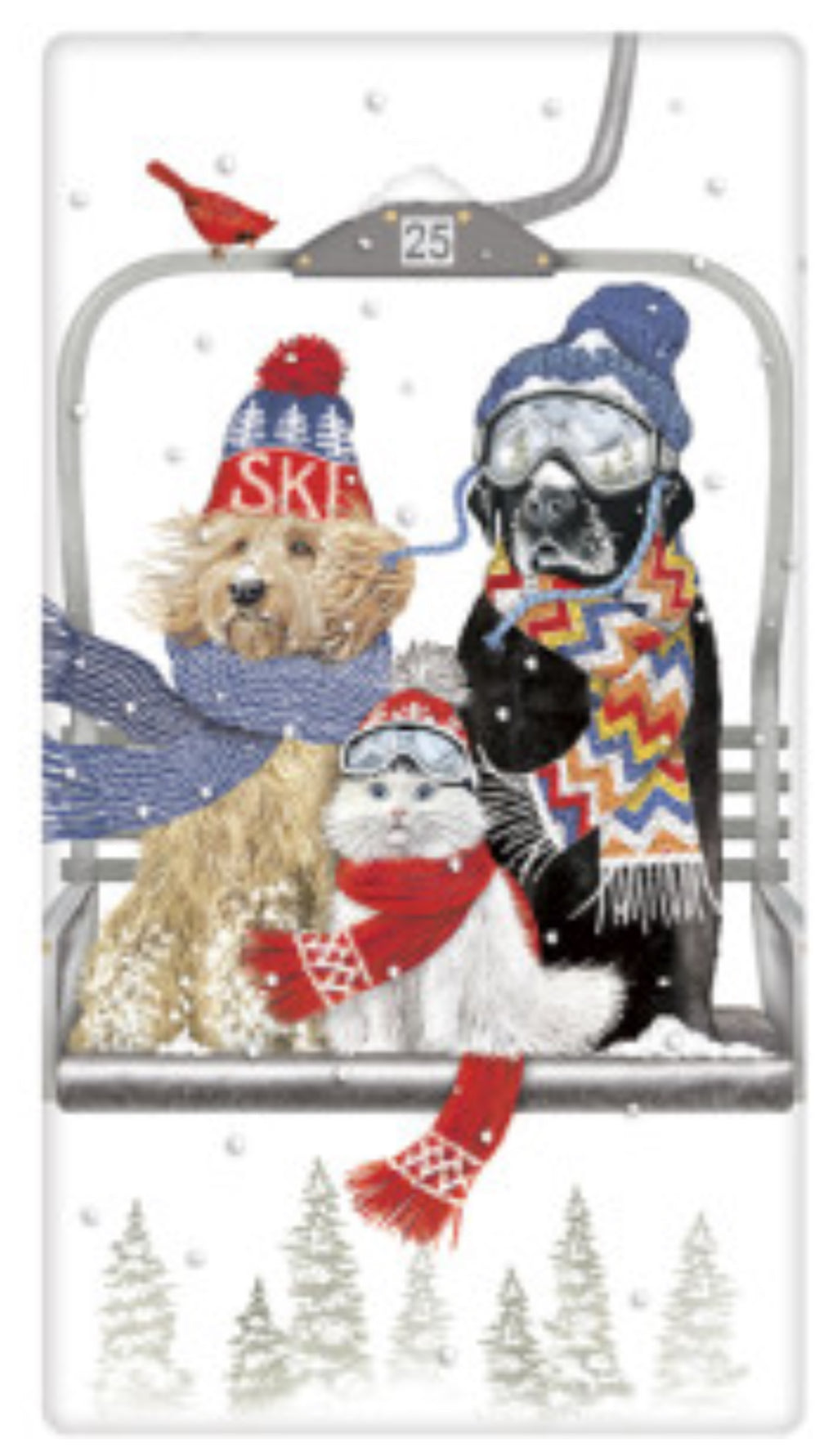 Flour Sack Kitchen Dish Towel Ski Lift Pets Mary Lake - Thompson