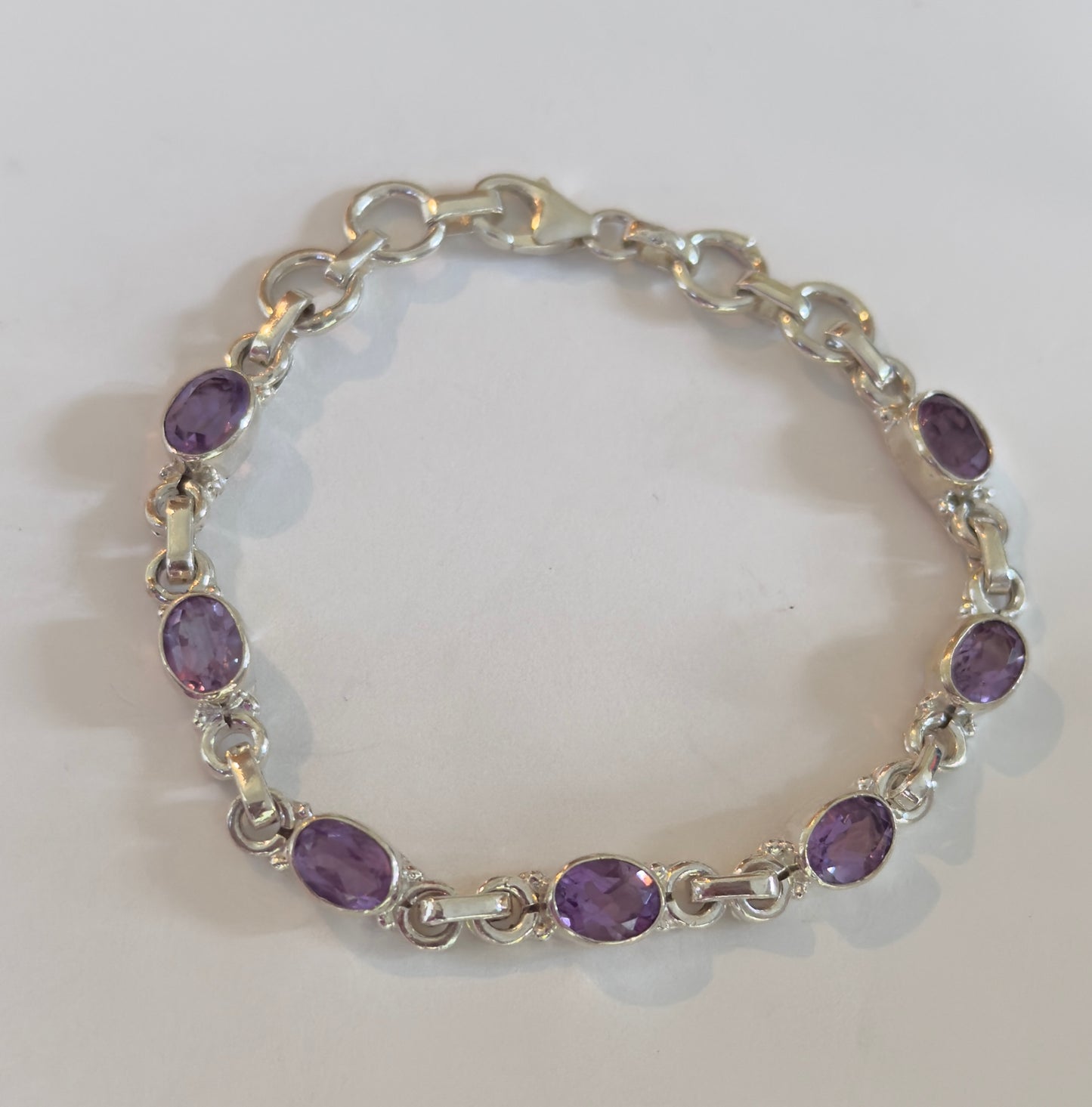Sterling Silver Amethyst Tennis Bracelet