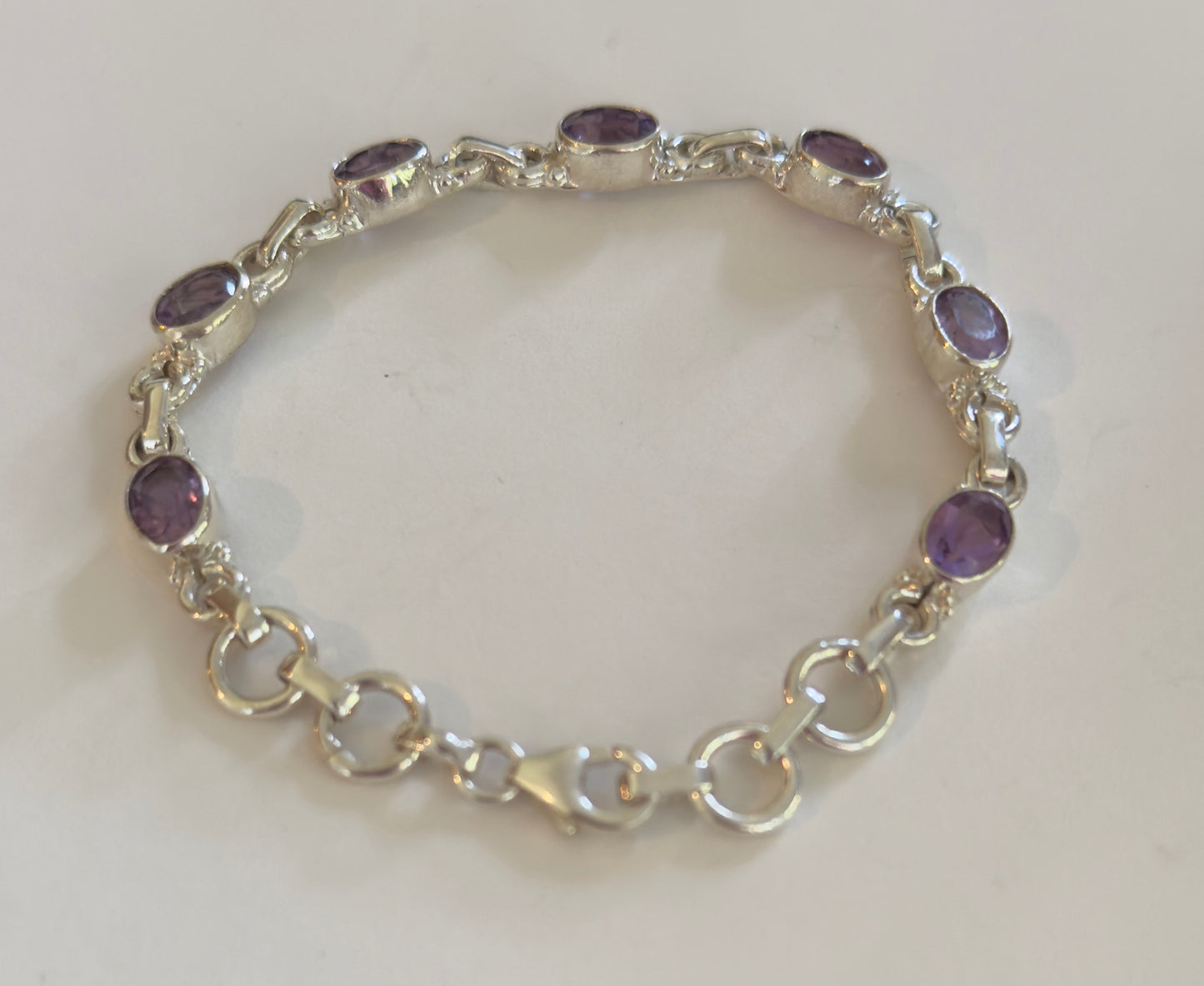 Sterling Silver Amethyst Tennis Bracelet