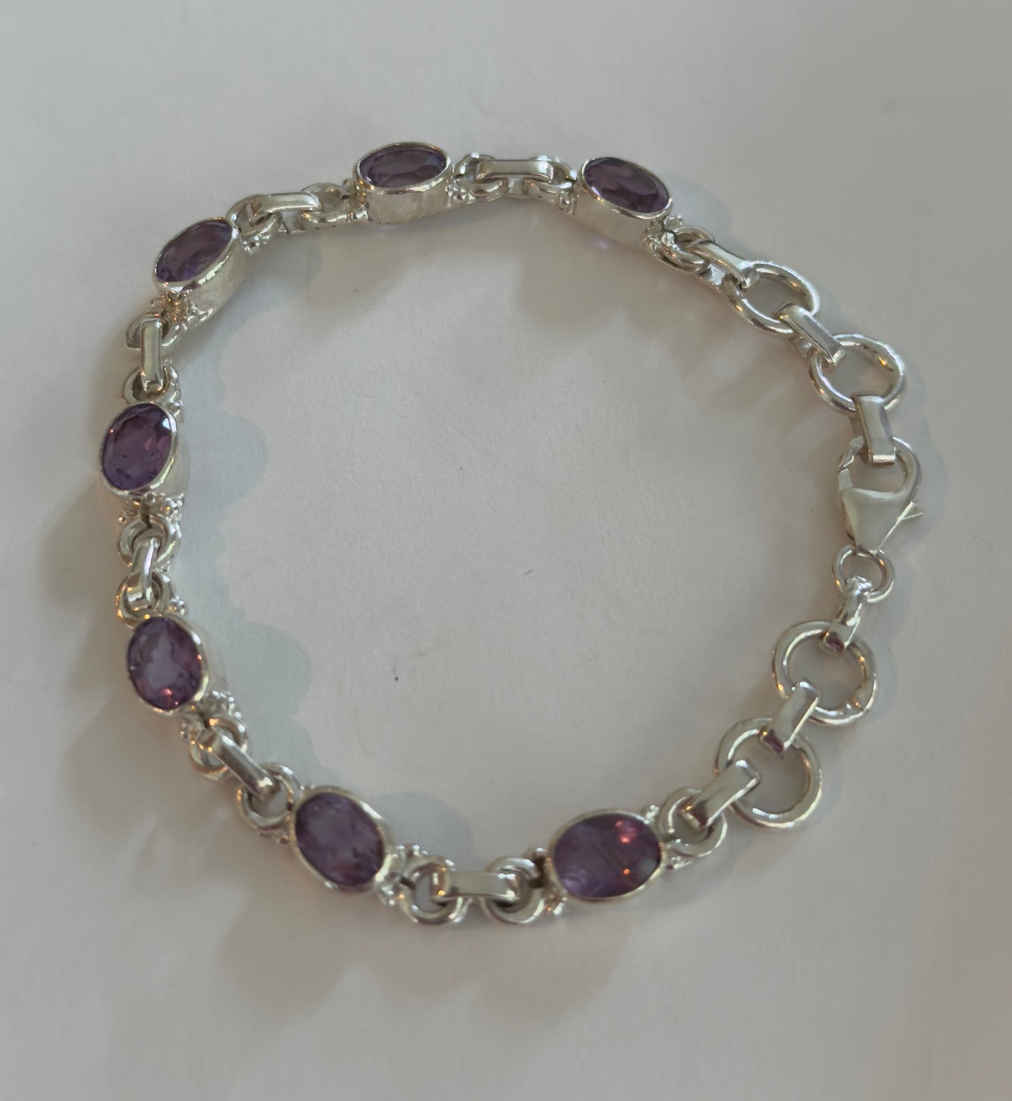 Sterling Silver Amethyst Tennis Bracelet