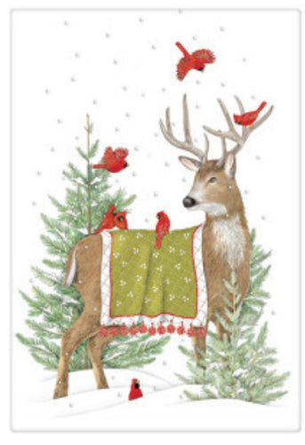 Flour Sack Kitchen Dish Towel Forest Deer Mary Lake - Thompson