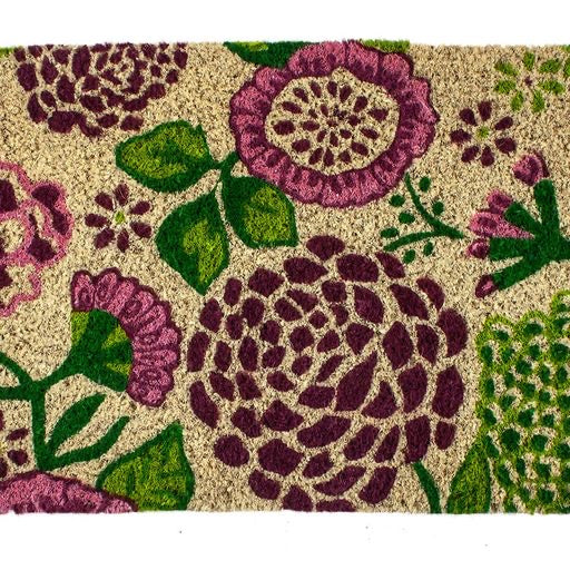 Summer Garden Handwoven, Coconut Fiber Doormat  **Show only item**