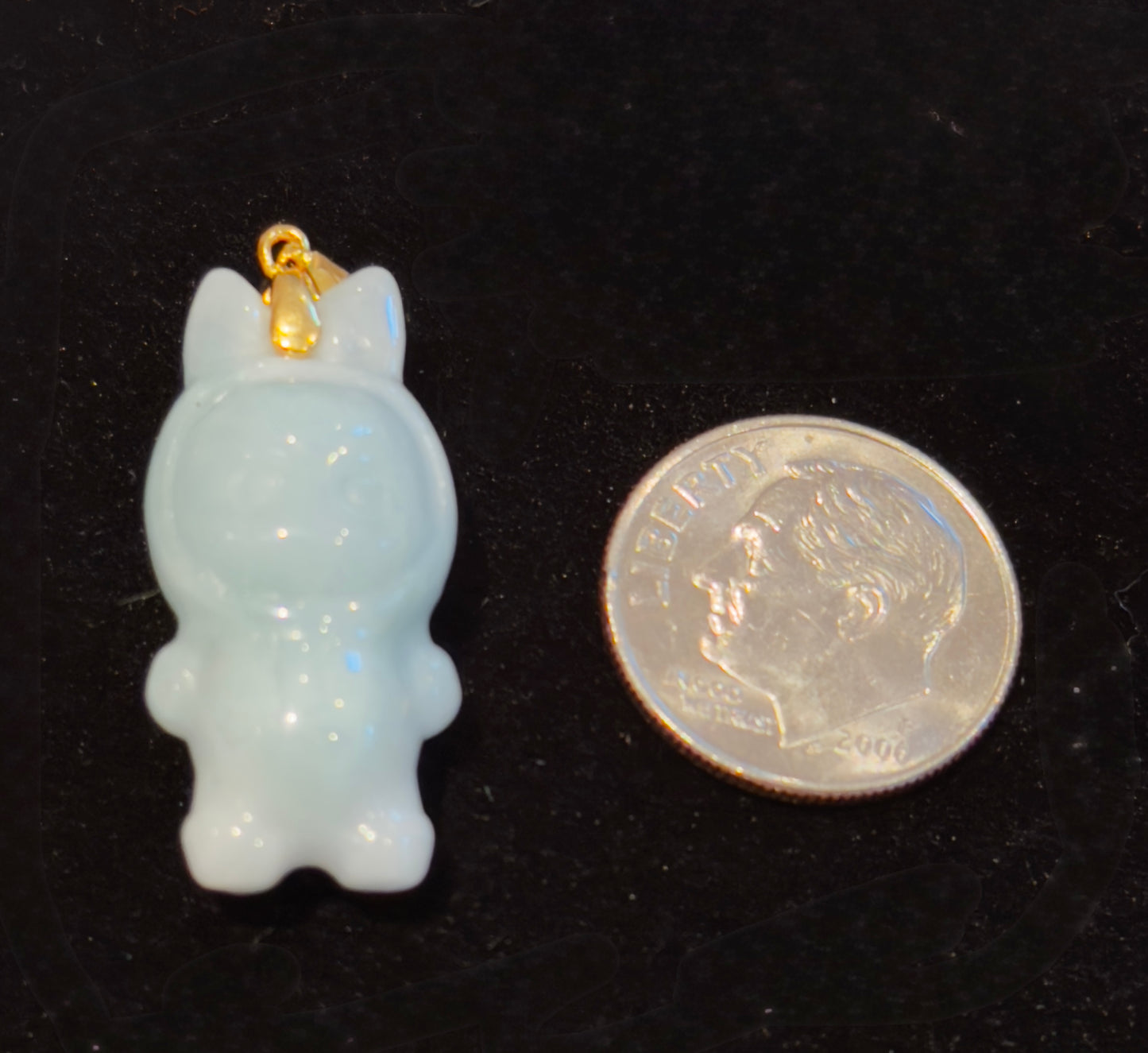 Jade Labubu Charm Pendant