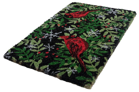 Williamsburg Holiday Cardinal Handwoven Doormat **Show only item**