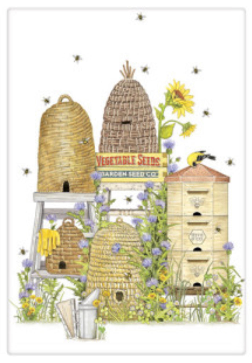 Flour Sack Kitchen Dish Towel Bee Apiary Mary Lake - Thompson