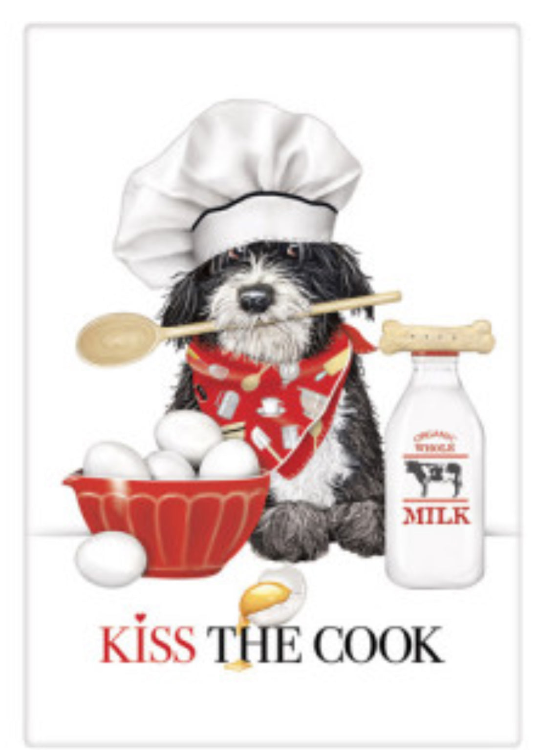 Flour Sack Kitchen Dish Towel Kiss The Pup Mary Lake - Thompson