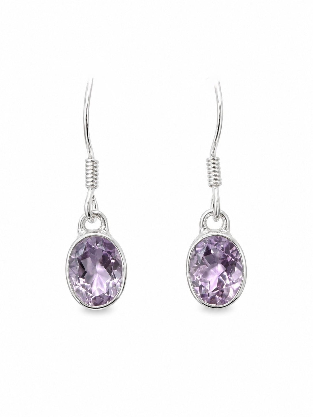 Sterling Silver Amethyst Dangle Earrings
