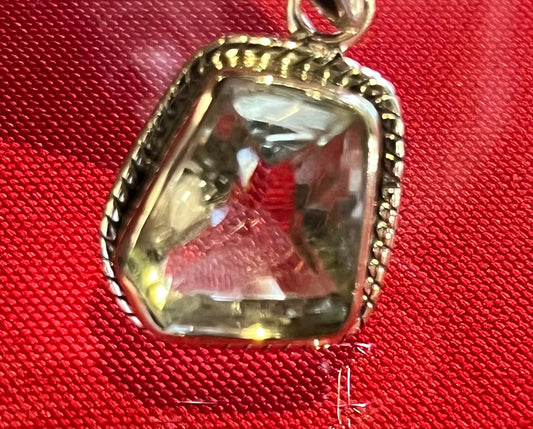 Sterling Silver Green Amethyst Pendant