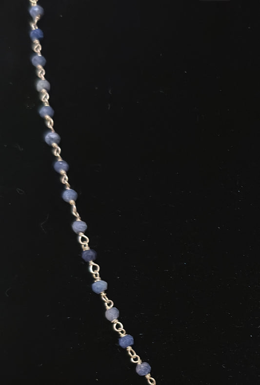 Sterling Silver Blue Sapphire 18" Necklace New