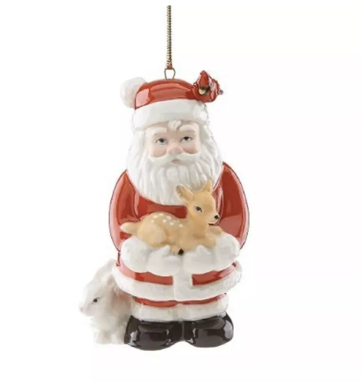 Lenox 2018 Woodland Santa Ornament