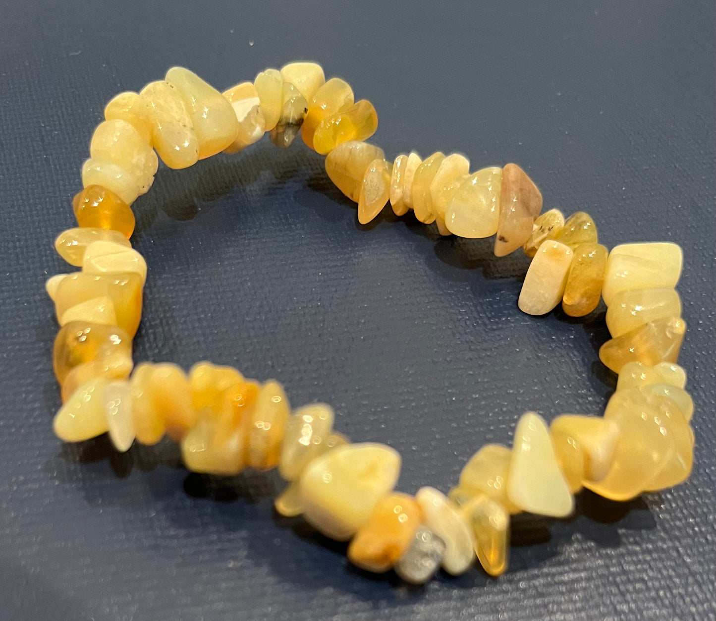 Natural Yellow Opal Gemstone Beaded Bracelet New