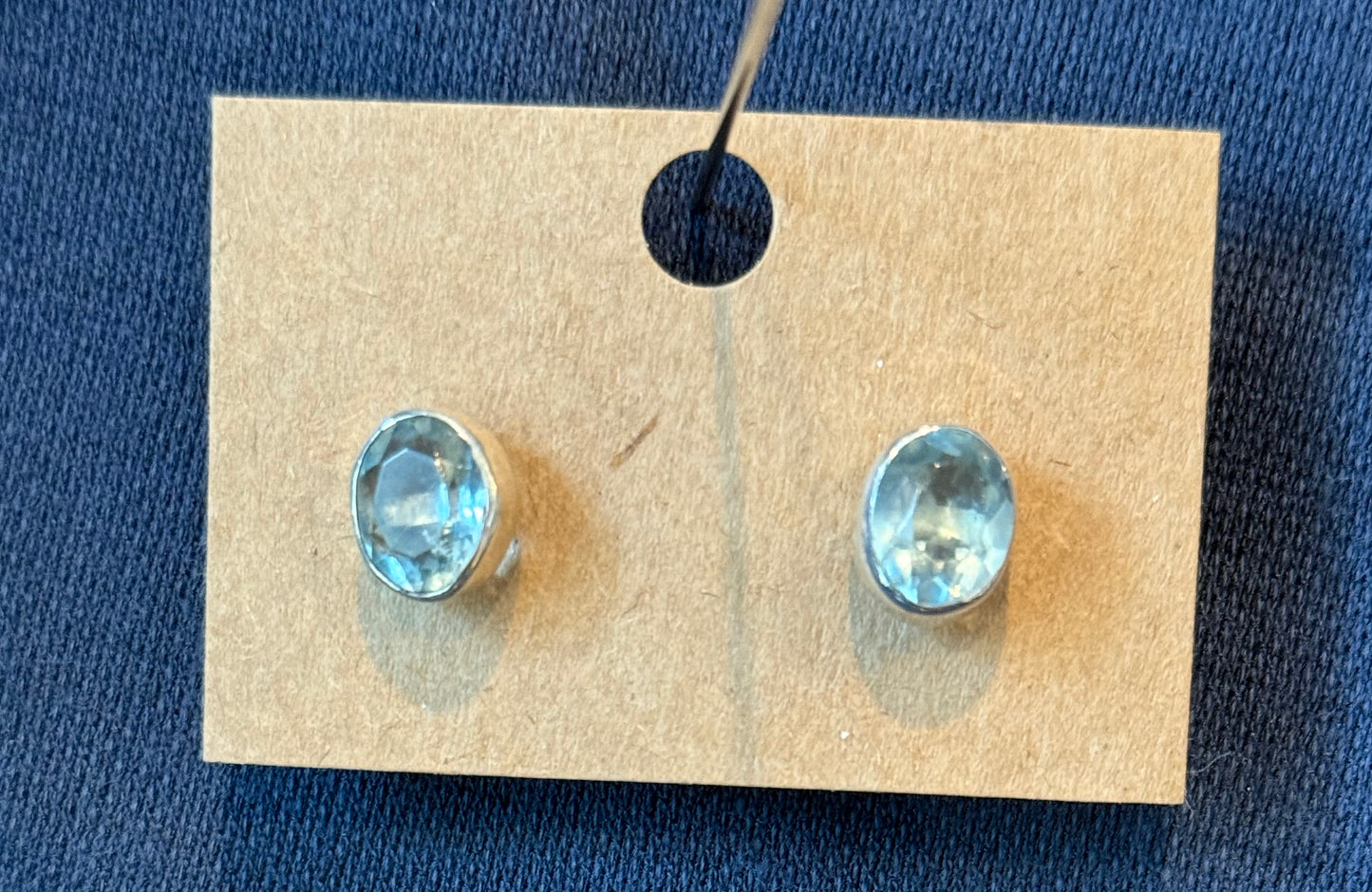 Sterling Silver Blue Topaz Stud Earrings