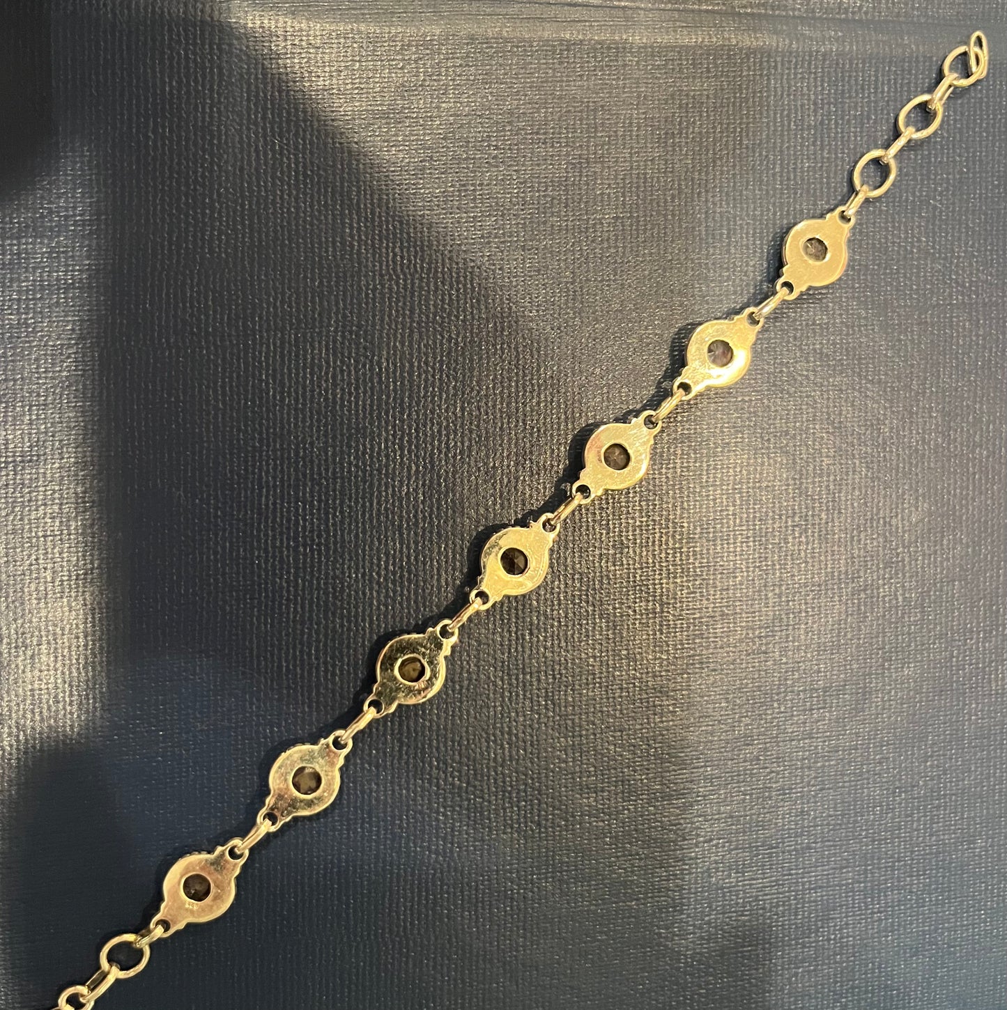 Sterling Silver Tennis Bracelet With Natural Sapphire Adjustable
