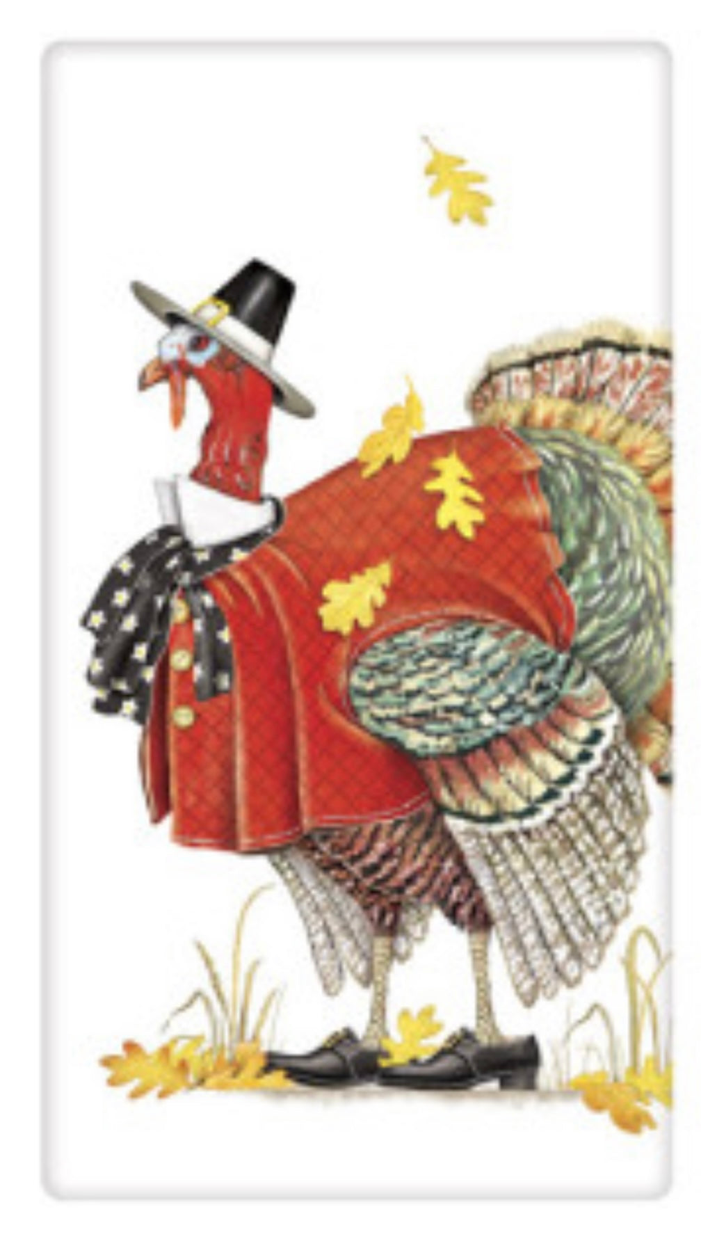 Flour Sack Kitchen Dish Towel Pilgrim Turkey Mary Lake - Thompson
