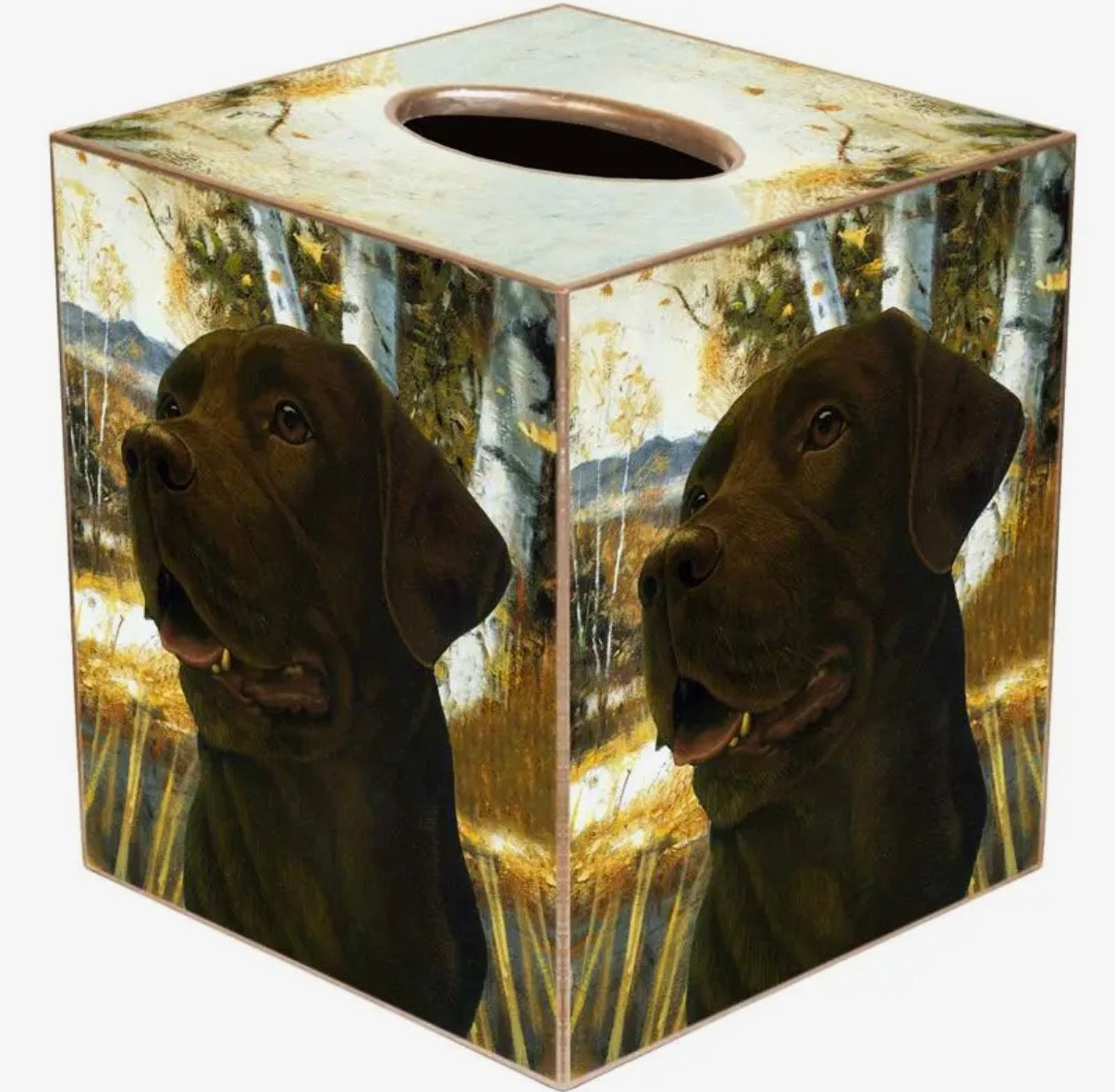 Marye-Kelley Blue Chocolate Lab Tissue Box Cover