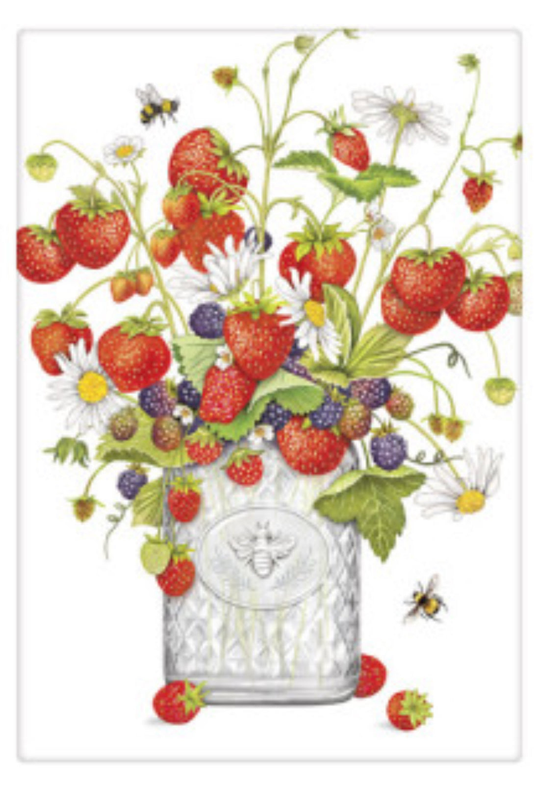 Flour Sack Kitchen Dish Towel Strawberry Jar Mary Lake - Thompson