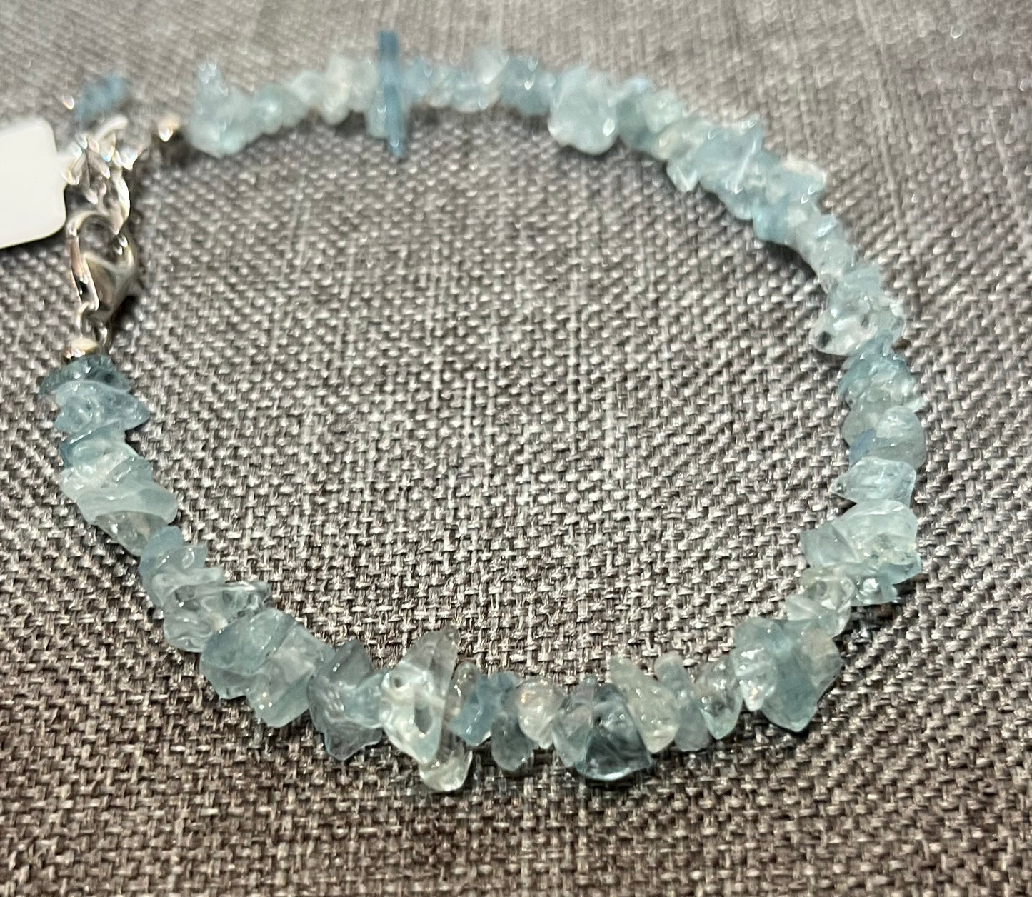 Aquamarine Sterling Silver Bracelet With Adjustable