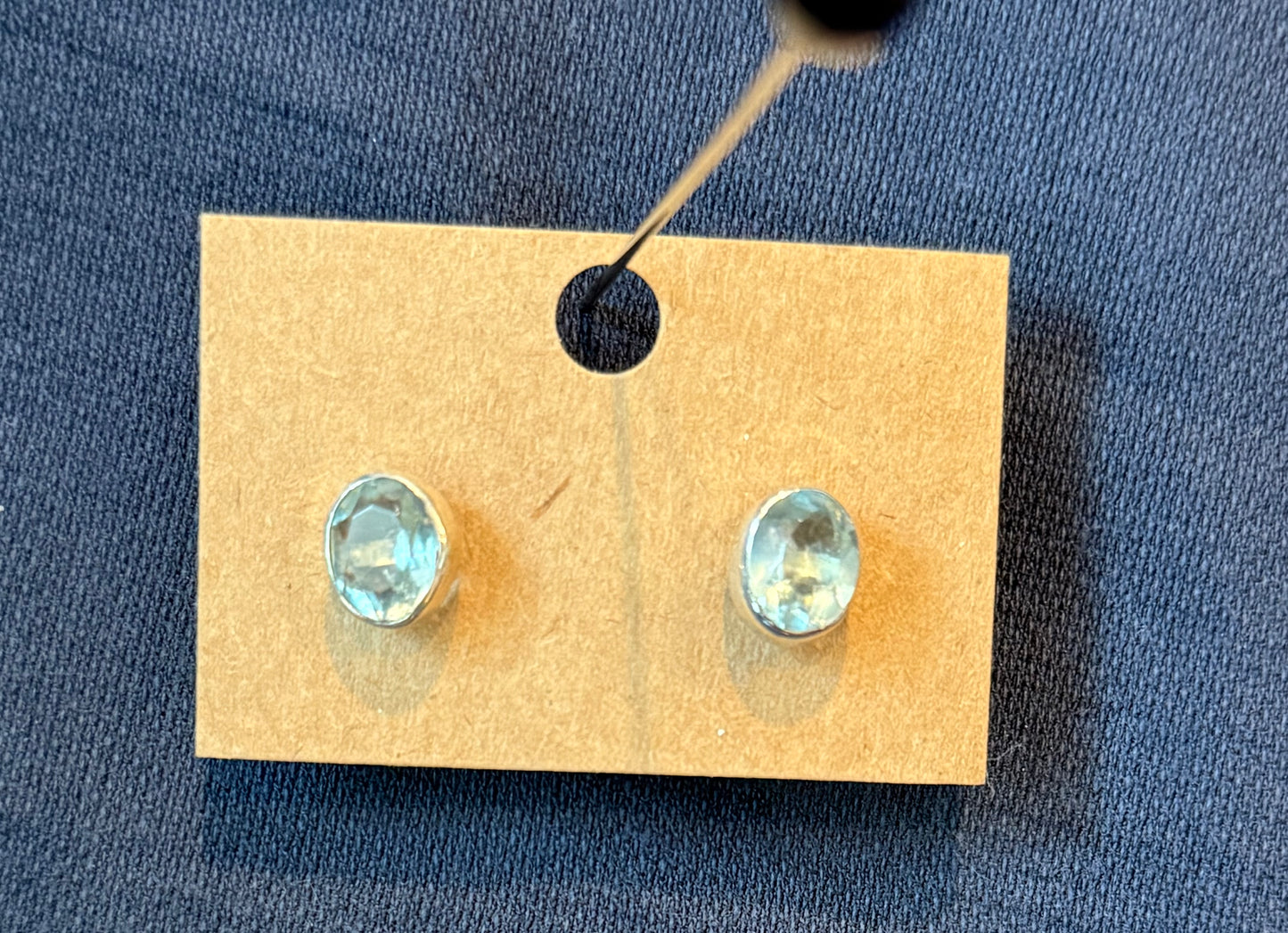 Sterling Silver Blue Topaz Stud Earrings