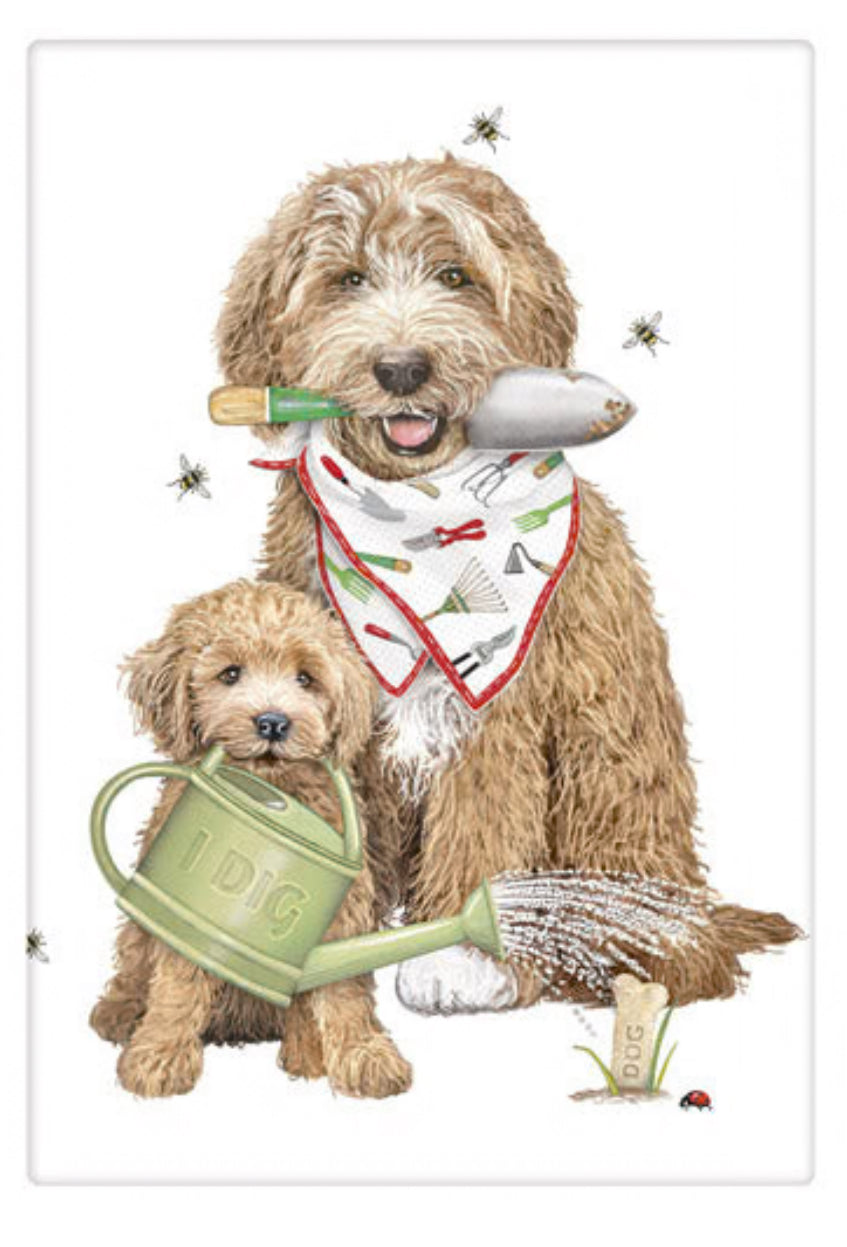 Flour Sack Kitchen Dish Towel Garden Doodle Mary Lake - Thompson