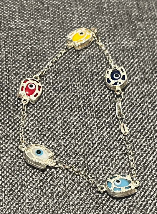 Sterling Silver Evil Eye Bracelet