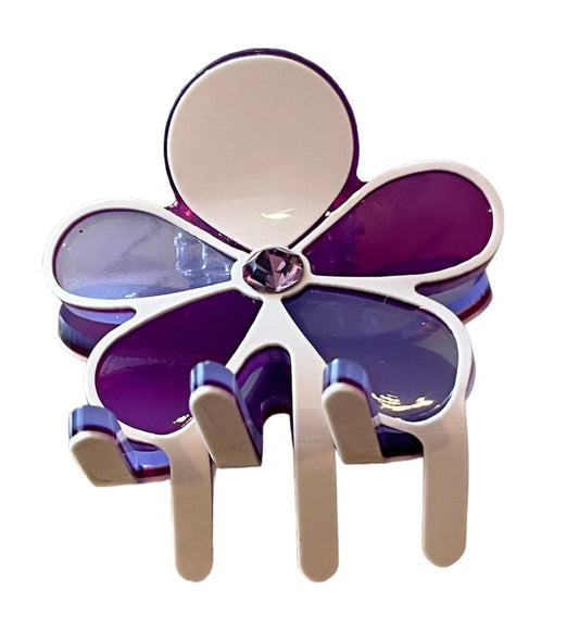 Acetate Purple Flower Jaw Hair Clip
