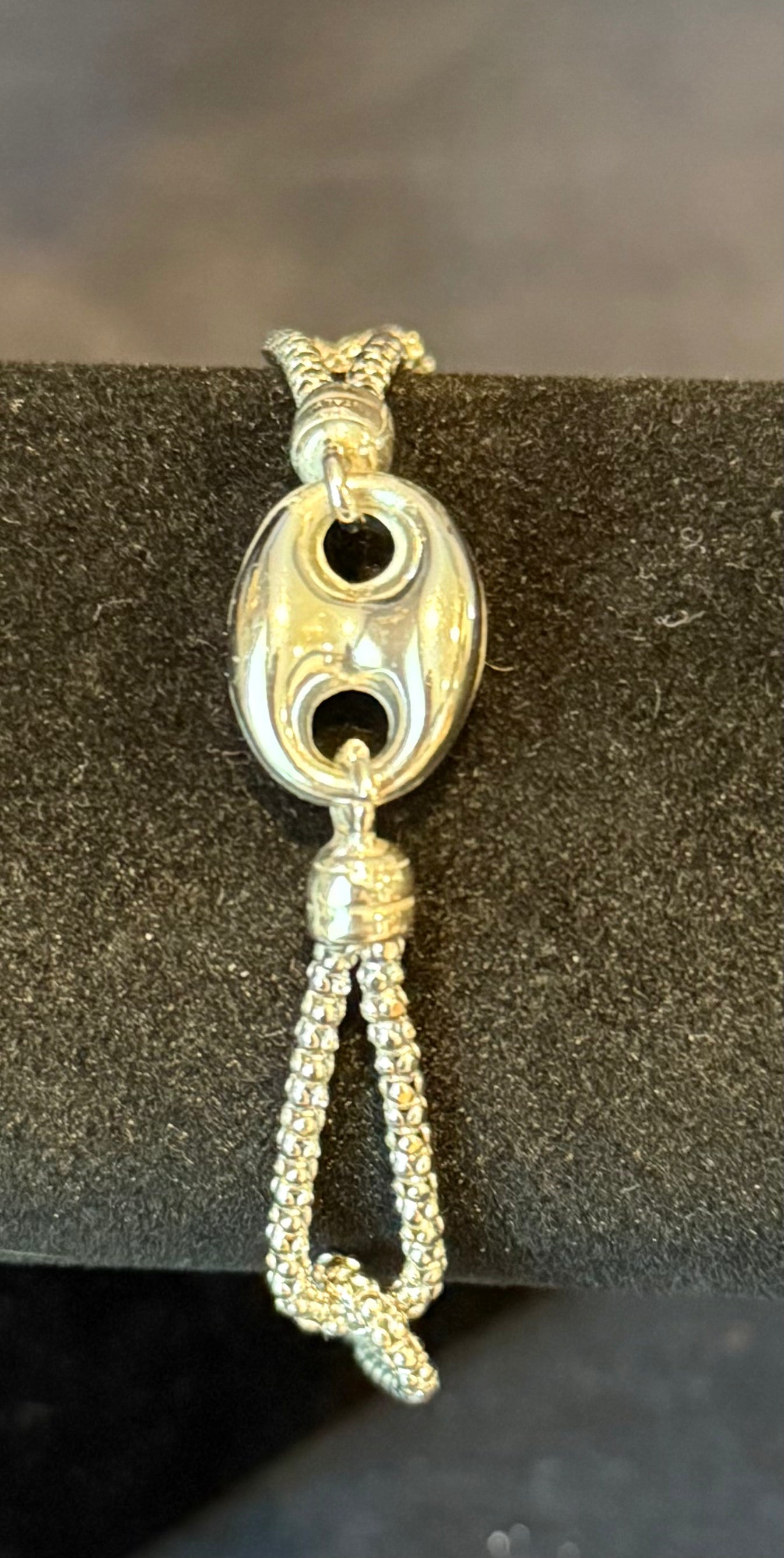 Sterling Silver Gucci Inspired Bracelet Adjustable Made In Italy