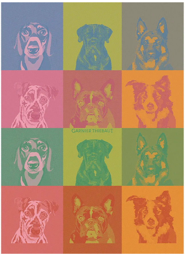 Garnier Thiebaut French Kitchen Chiens Pop (Dogs) Tea Towel New