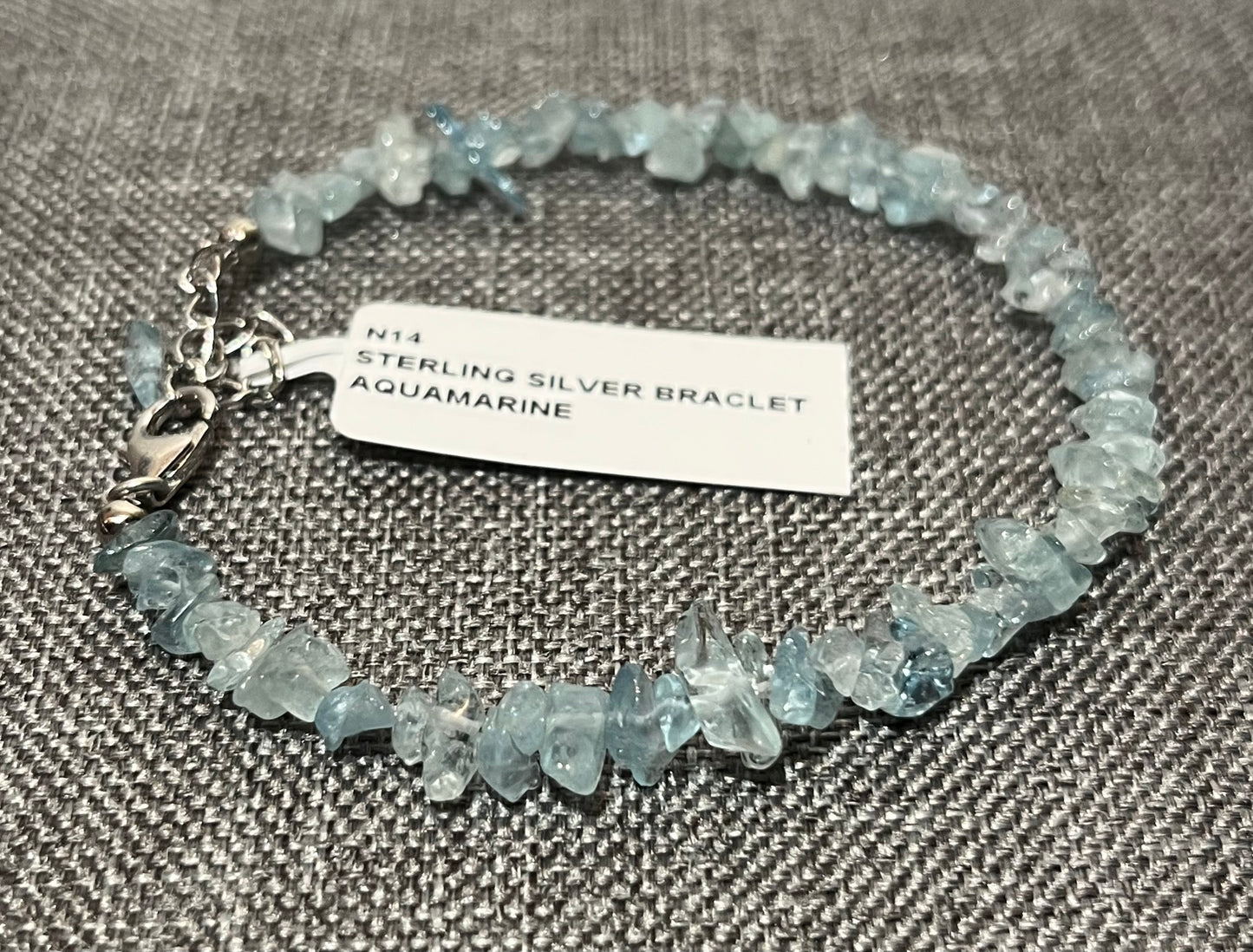 Aquamarine Sterling Silver Bracelet With Adjustable