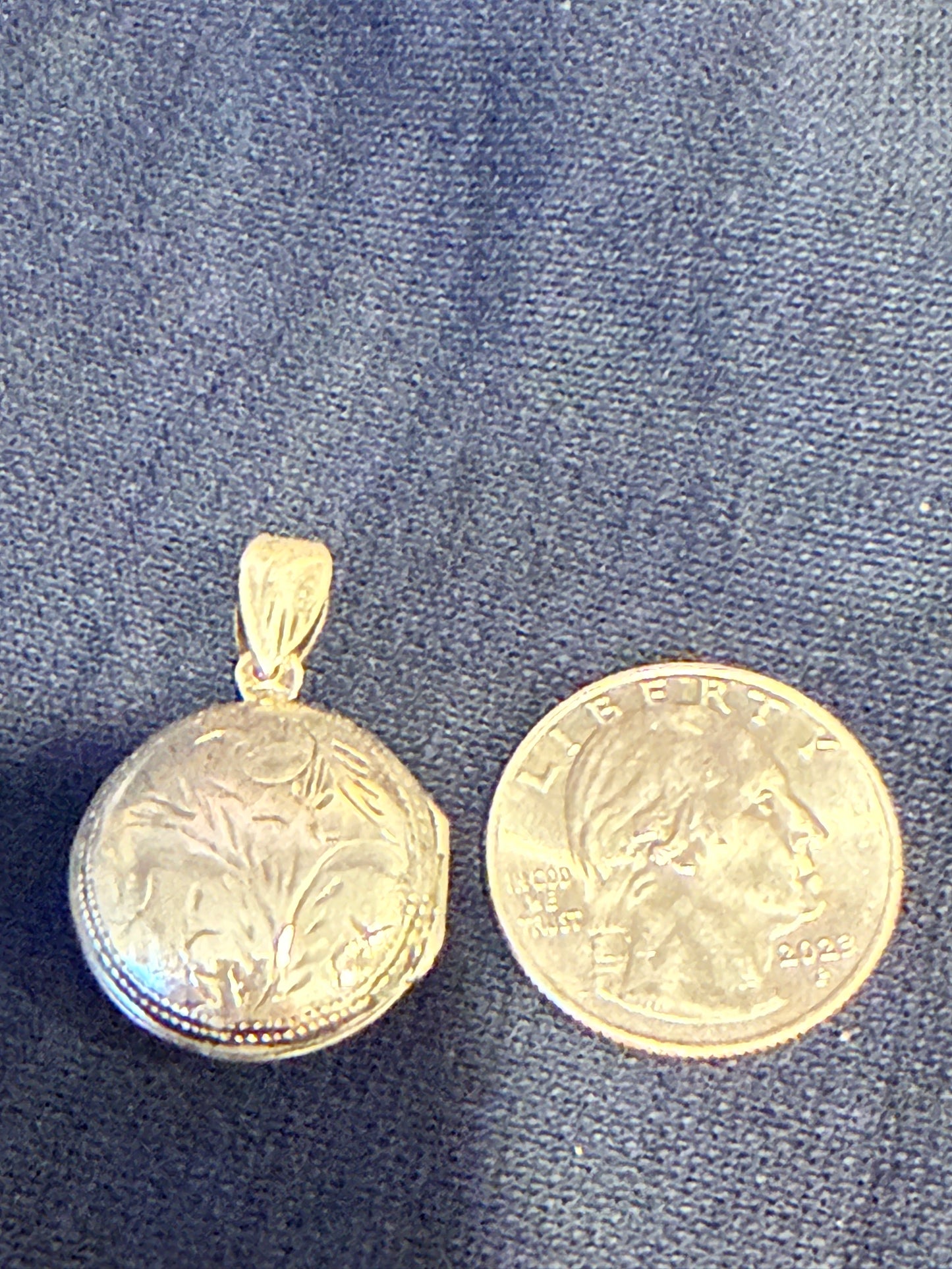 Sterling Silver Etched Locket Pendant