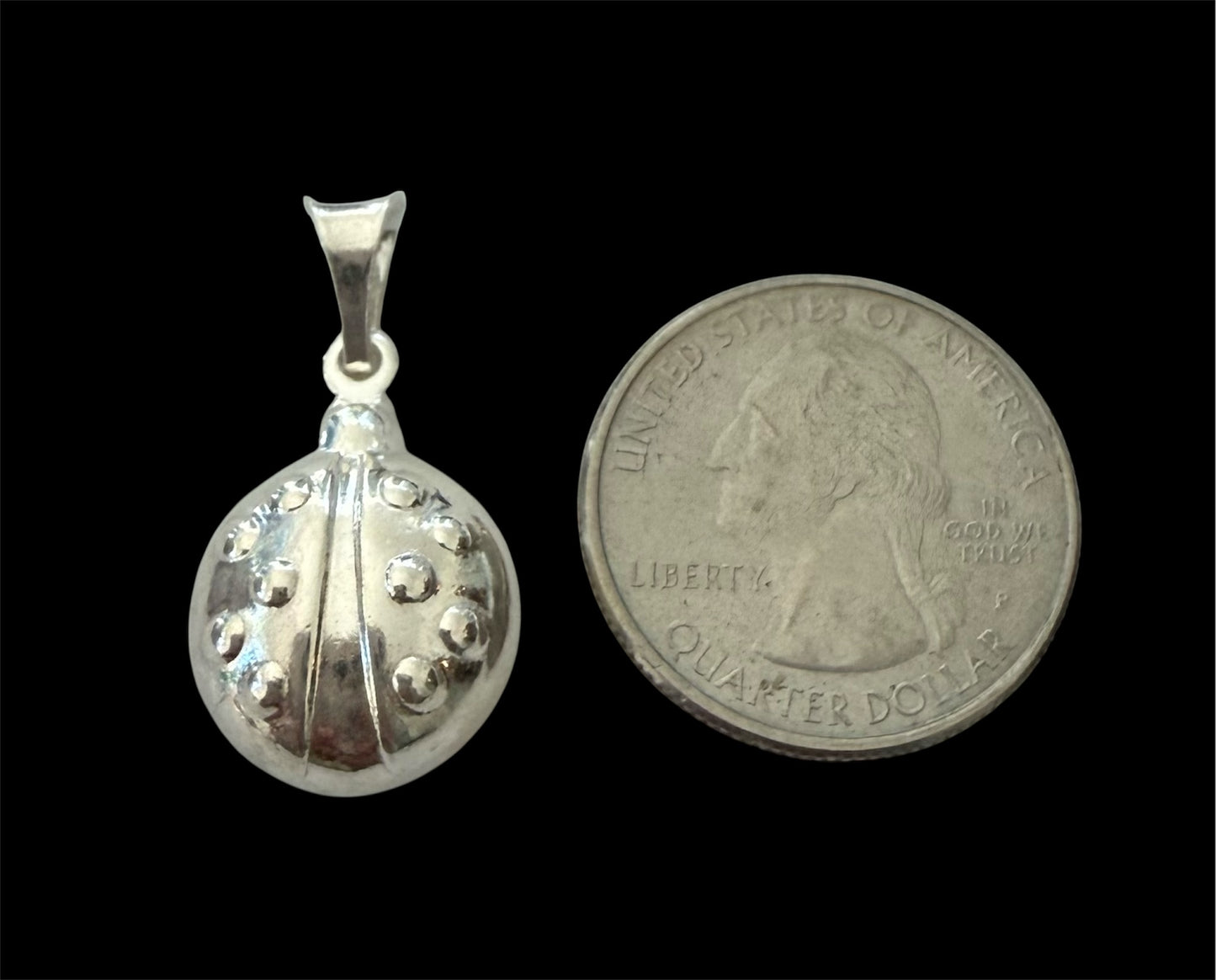Sterling Silver Ladybug Pendant New Made in Italy