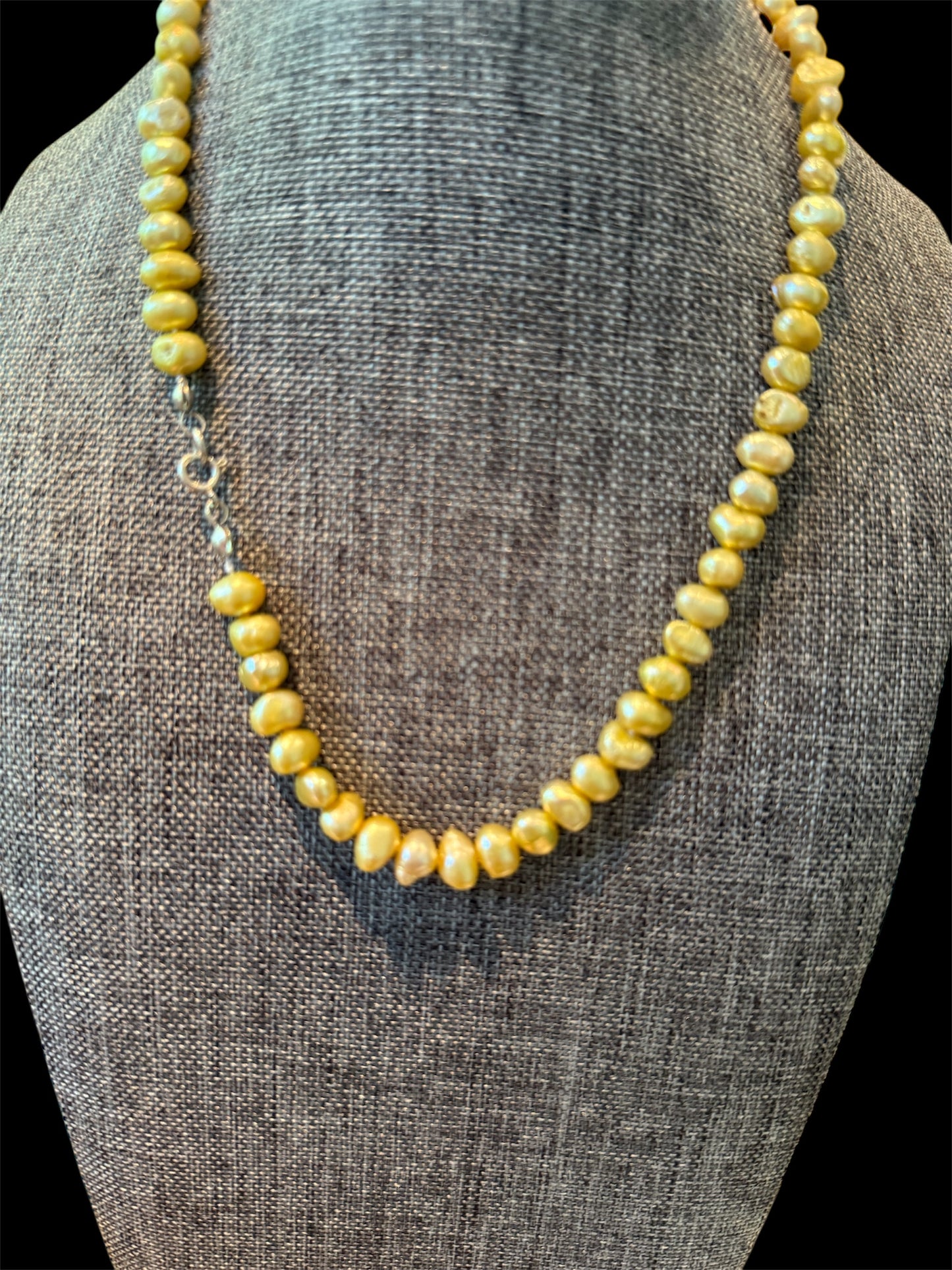Freshwater Pearl Necklace With Sterling Silver Clasp New