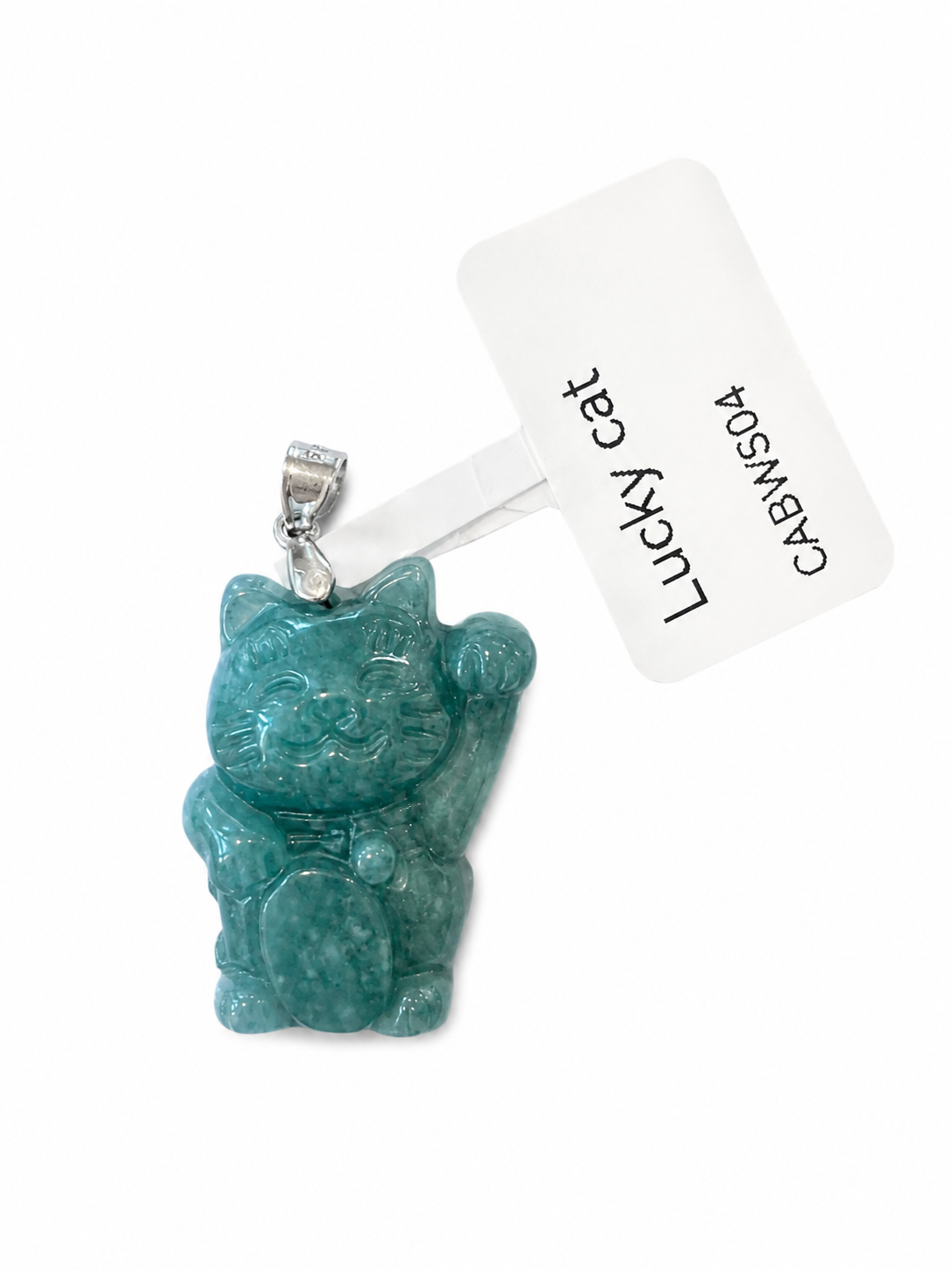 Lucky Cat Jade Pendant