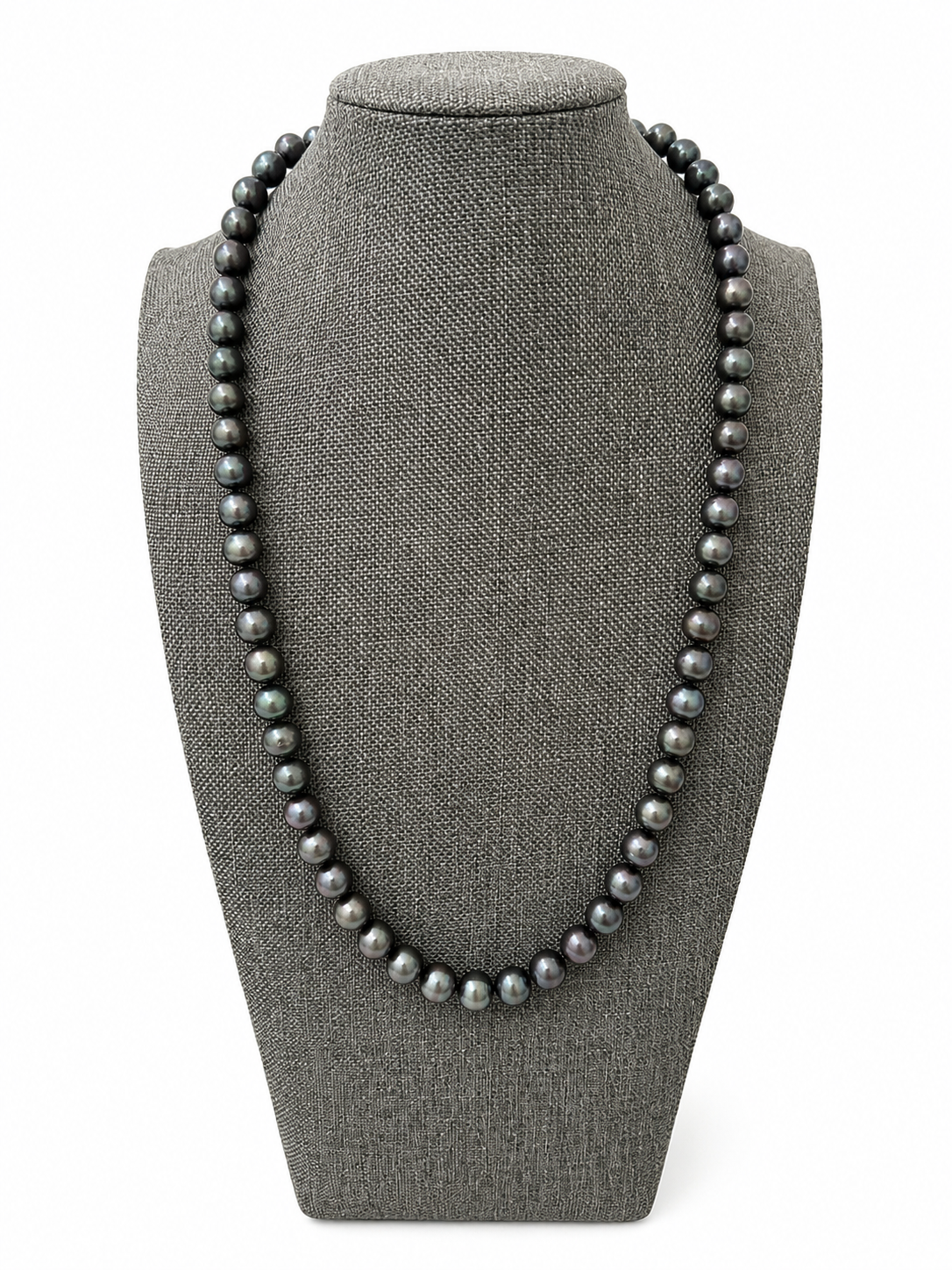 8MM Peacock Pearl Necklace With Sterling Silver Clasp