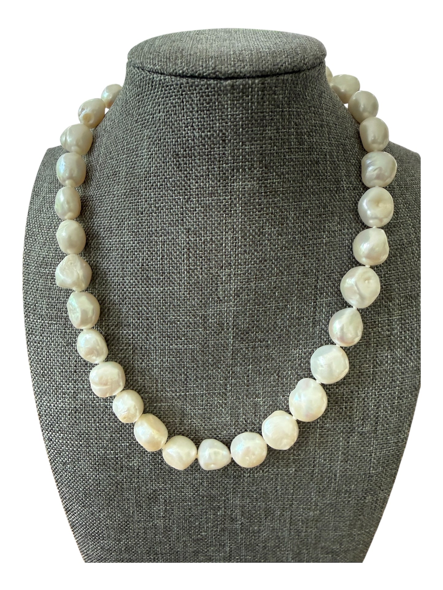 Natural Baroque 11-12mm Pearl Necklace With Sterling Silver Clasp