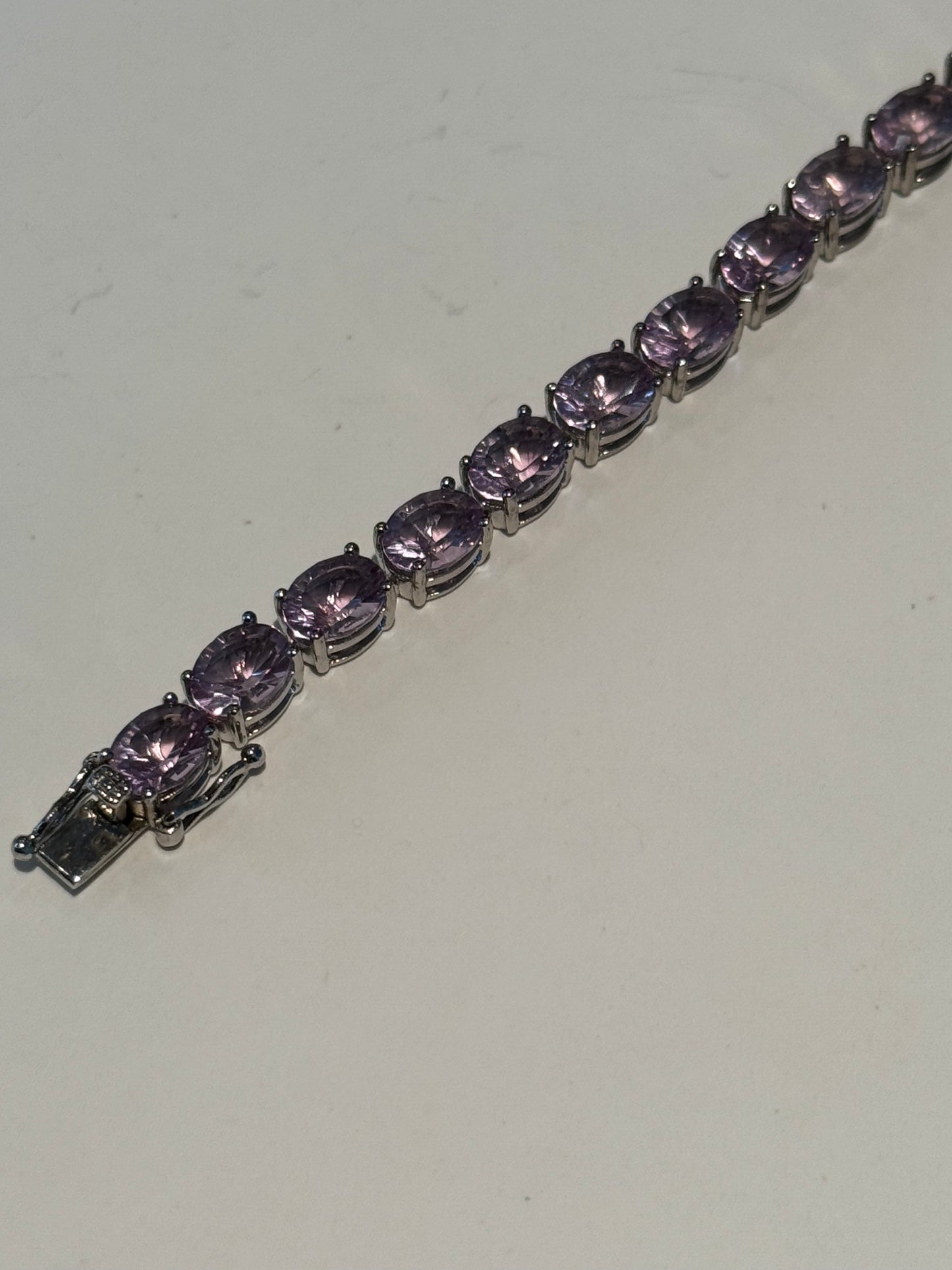 Sterling Silver Fluorite Tennis Bracelet