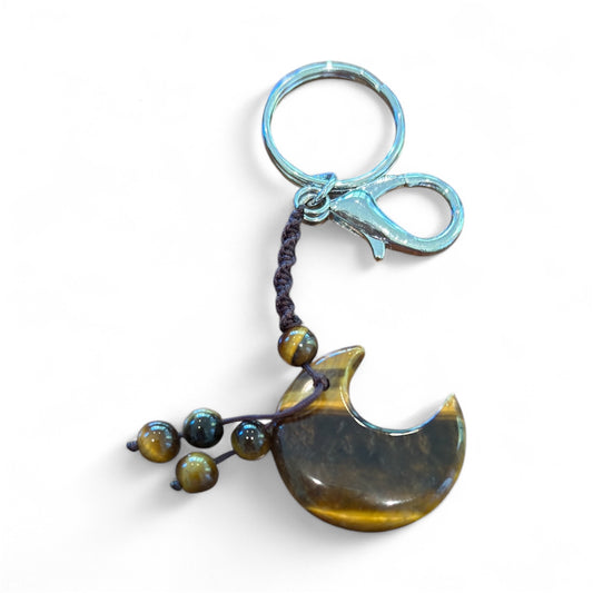 Tiger's Eye Gemstone Keychain