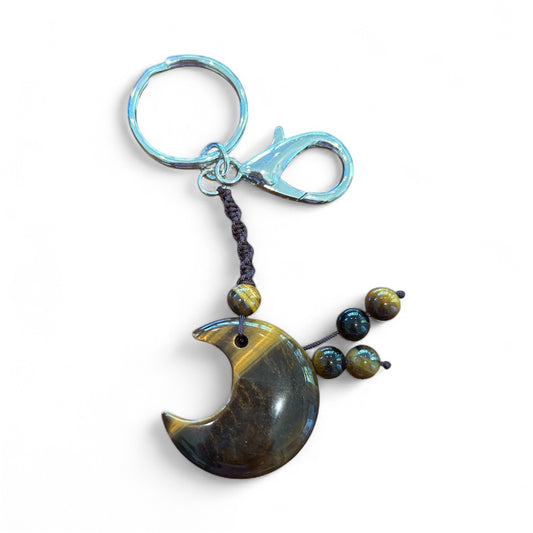 Tiger's Eye Gemstone Keychain