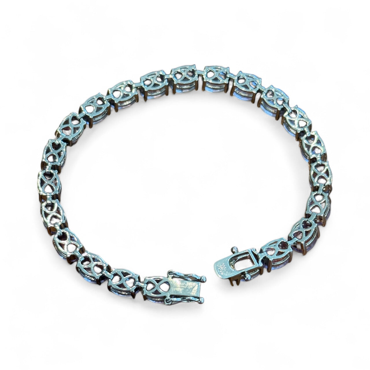 Sterling Silver Fluorite Tennis Bracelet New