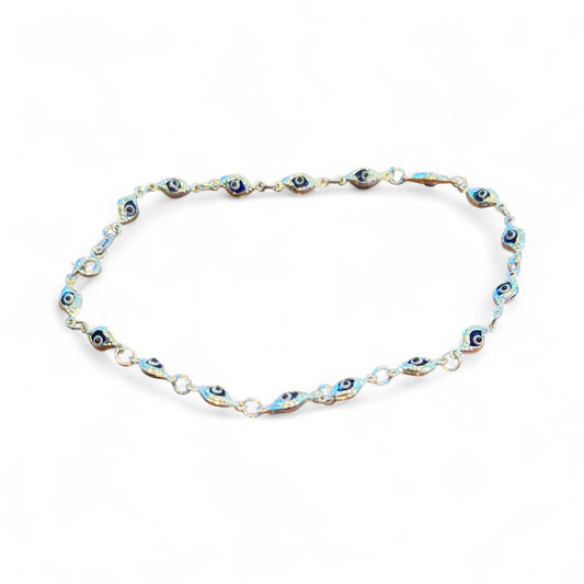 Sterling Silver Evil Eye Anklet