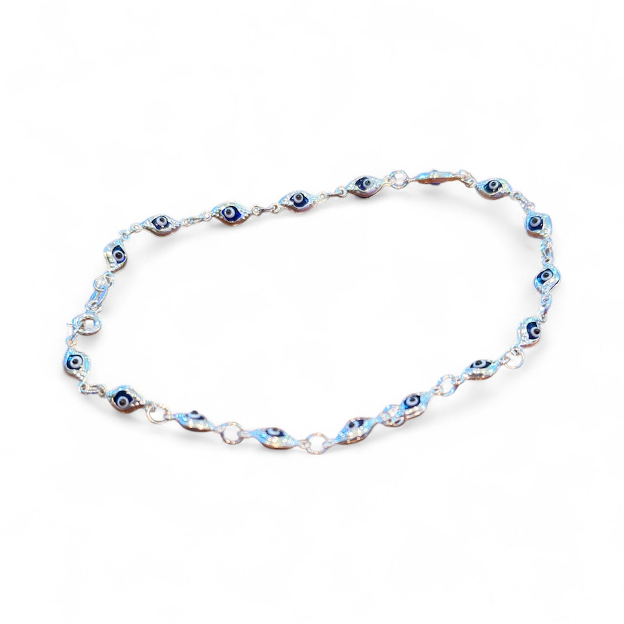 Sterling Silver Evil Eye Anklet