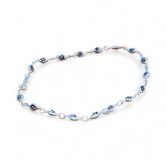 Sterling Silver Evil Eye Anklet