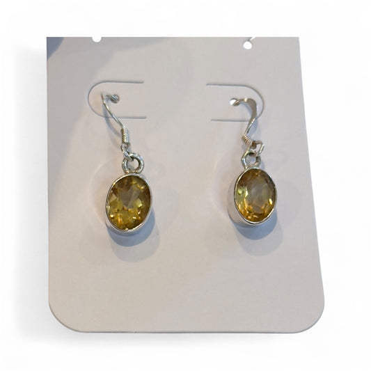 Sterling Silver Citrine Dangle Earrings