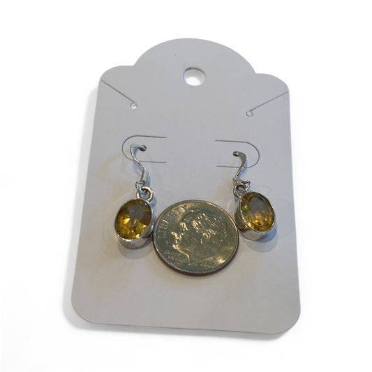 Sterling Silver Citrine Dangle Earrings