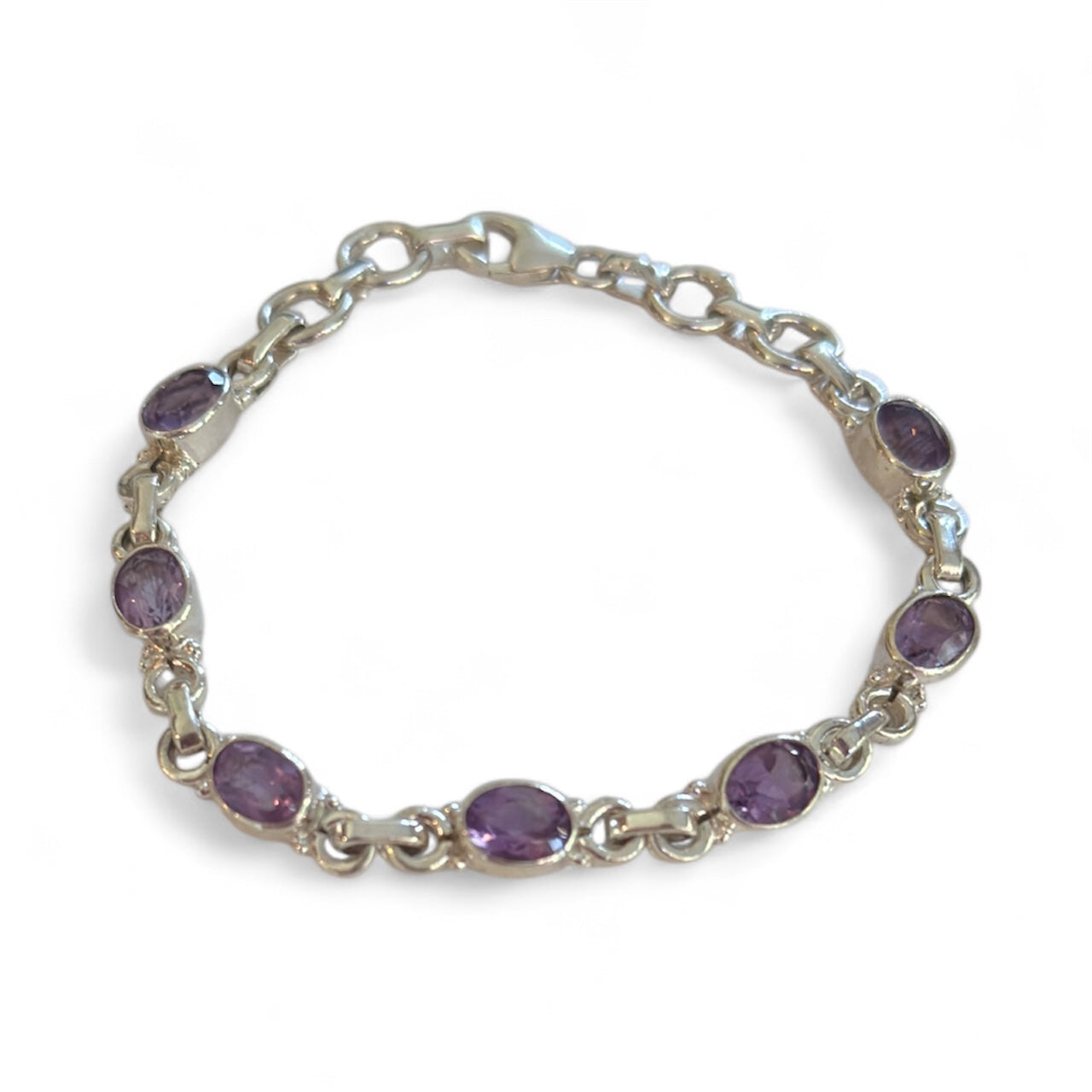 Sterling Silver Amethyst Tennis Bracelet