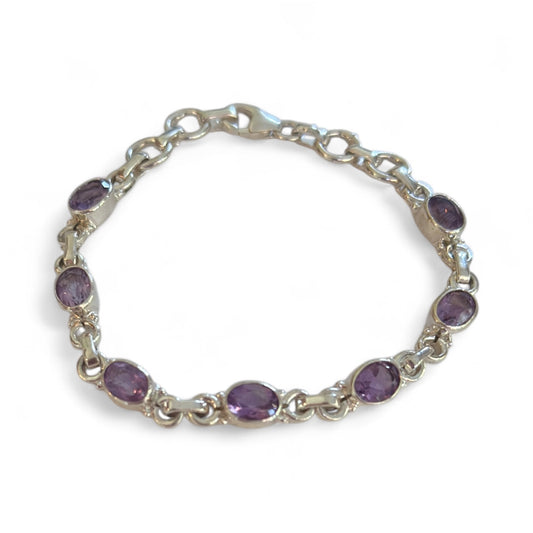 Sterling Silver Amethyst Tennis Bracelet