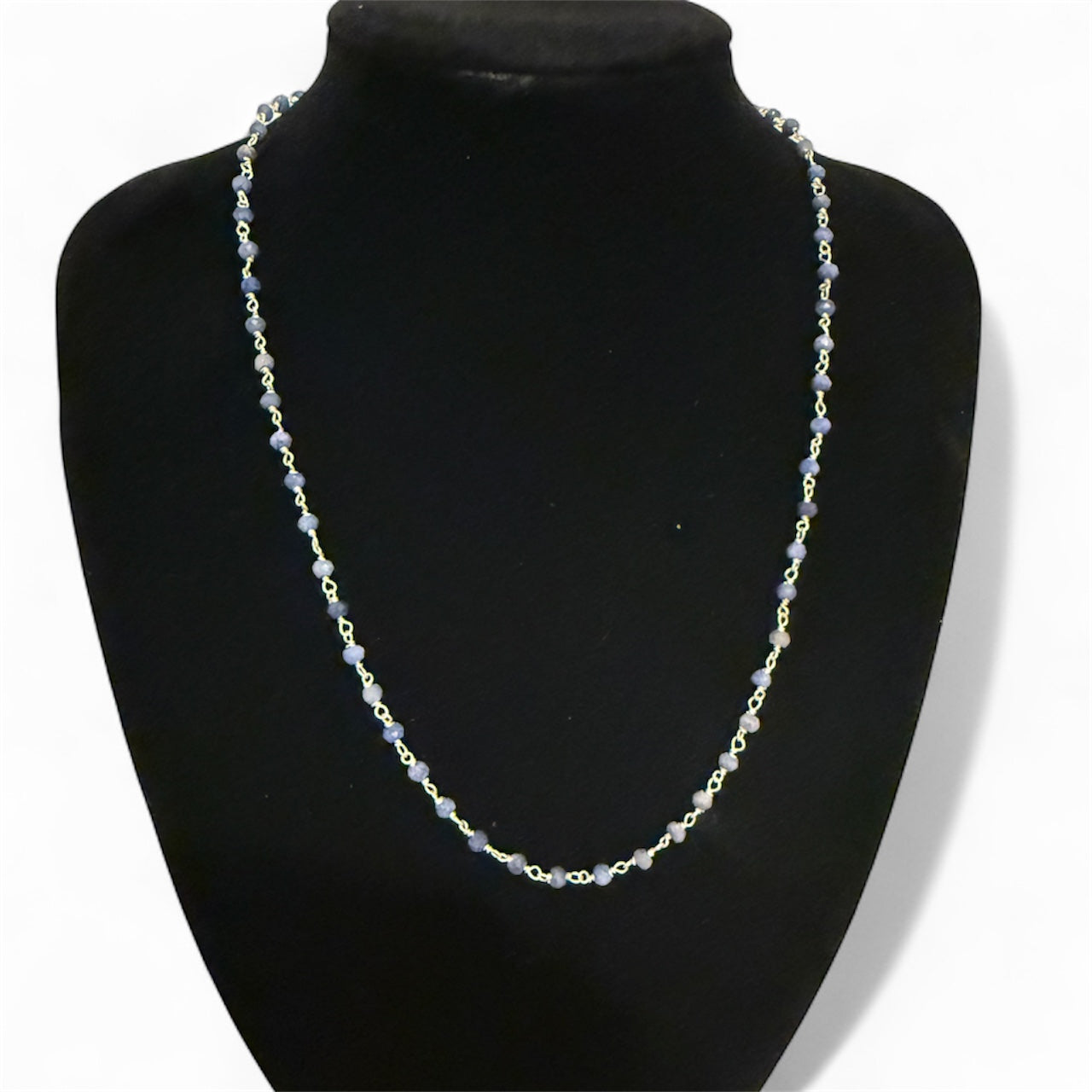 Sterling Silver Blue Sapphire 18" Necklace New
